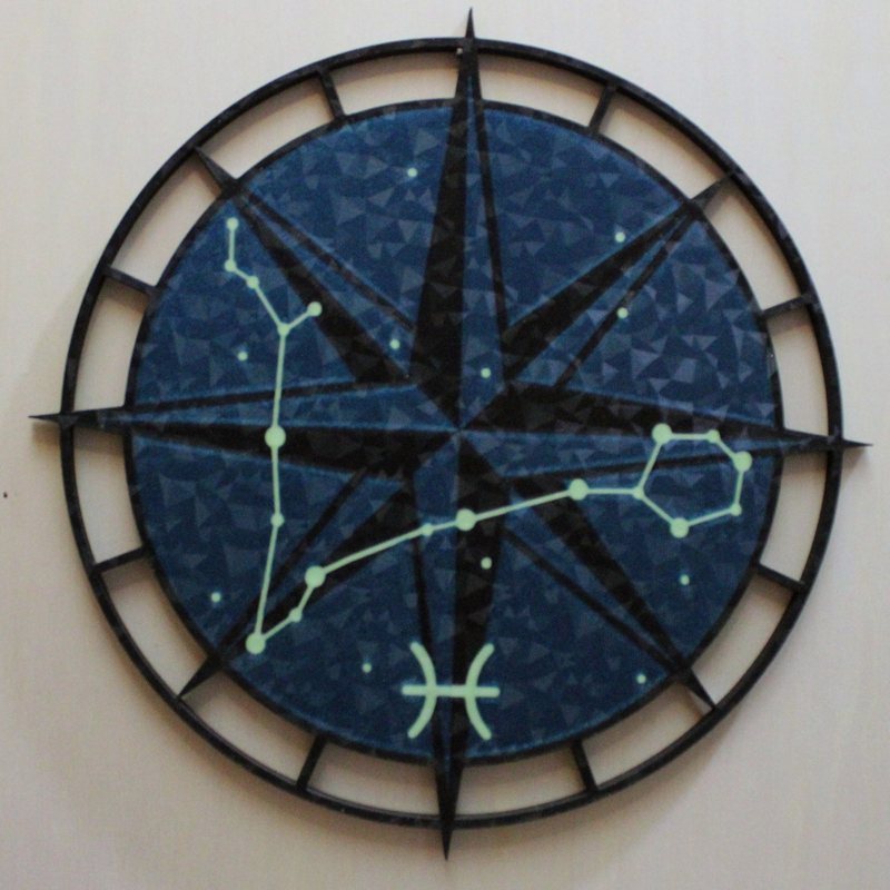 Pisces piece on a Galaxy Peacock Blue sky