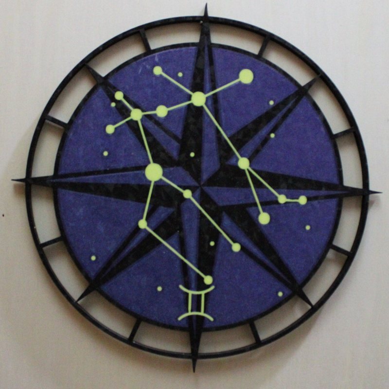 Gemini piece on a Galaxy Purple sky